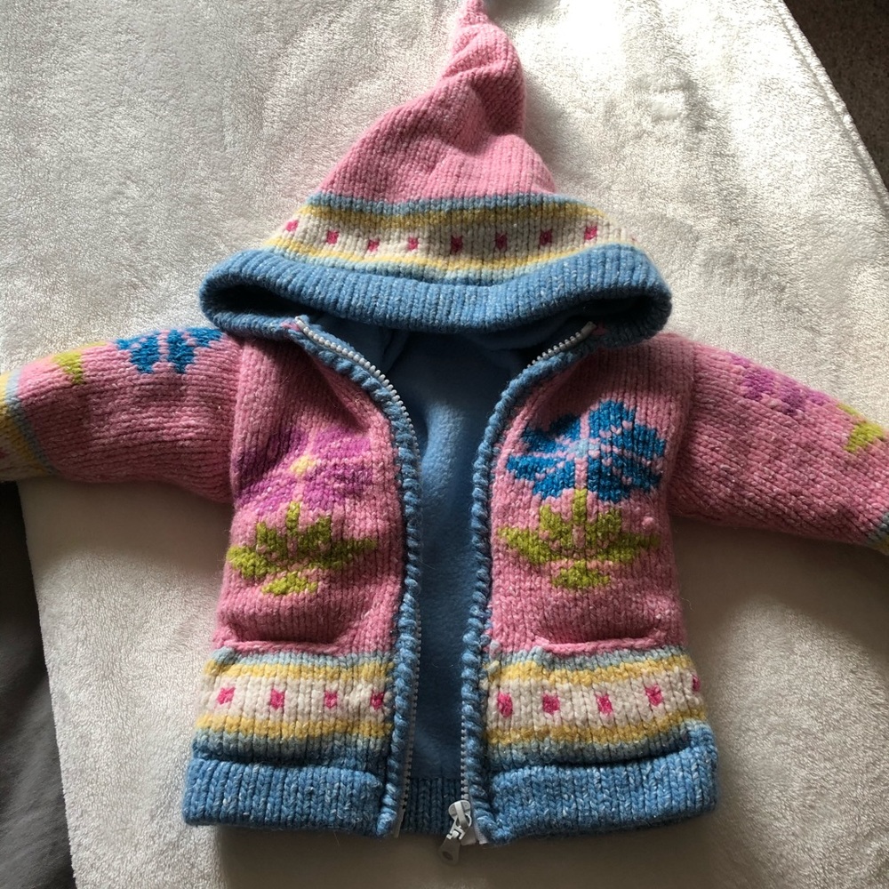 Baby fleece lined wool jacket